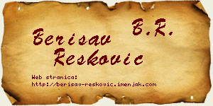 Berisav Resković vizit kartica